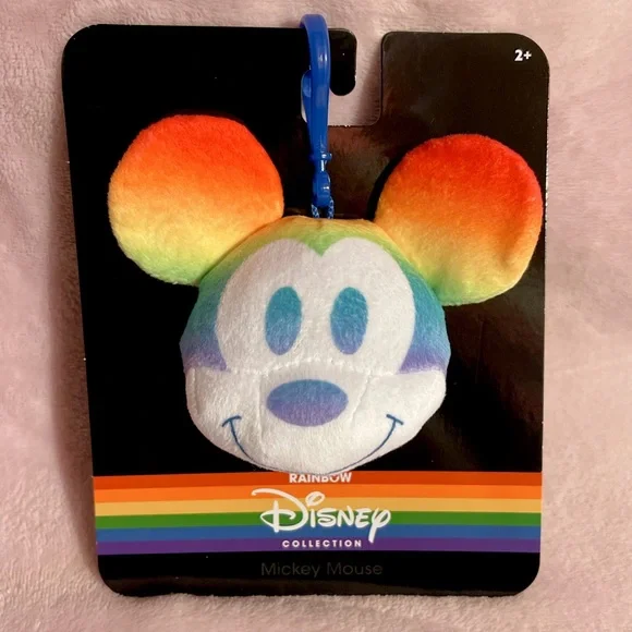 Disney Mickey Mouse Rainbow Pride Collection Plush Clip - Picture 1 of 6
